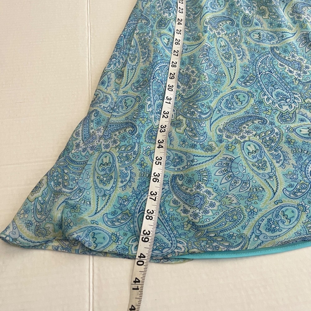 Vintage Ann Taylor Silk Overlay Paisley Babydoll Midi Slip Dress 4 Blue Y2K 90s - Picture 5 of 9